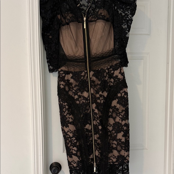 REVOLVE Black Lace Long Sleeve Dress - Picture 3 of 4